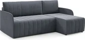 Pościel - LIKMA Narożnik 208 cm Ciemnnoszary Rozkładany Otto SLIM Kształt L z Funkcją Spania (200x140 cm) i Pojemnikiem na Pościel Tapicerowana Sofa - miniaturka - grafika 1