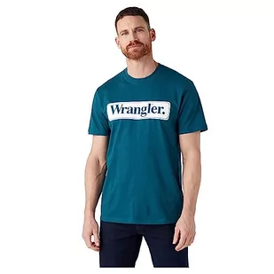 Wrangler T-shirt męski, Deep Teal Green, L - Koszulki męskie - miniaturka - grafika 1