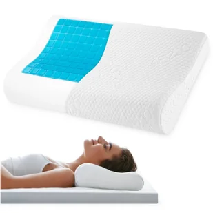 Mała poduszka ortopedyczna profilowana chłodząca ERGO+ 4FIZJO, 50x30x10/8cm - Poduszki, koce i materace lecznicze - miniaturka - grafika 1
