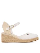 Espadryle damskie - Tommy Hilfiger Espadryle Mid Wedge Espad Closed Toe FW0FW09233 Écru - miniaturka - grafika 1