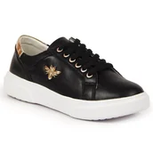 Półbuty damskie - Półbuty skórzane damskie na platformie czarne Vinceza - miniaturka - grafika 1