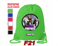 Torby szkolne - WOREK SZKOLNY NA WF TRENING SPORTOWY Z NADRUKIEM FORTNAIT - IMIĘ - miniaturka - grafika 1