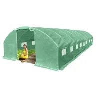 Szklarnie ogrodowe - Duży tunel foliowy szklarnia 4x10m 40m2 PREMIUM z siatką PE Zielony - miniaturka - grafika 1
