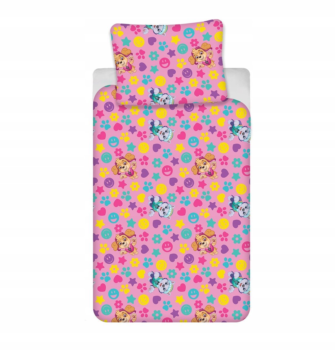 POŚCIEL DO ŁÓŻECZKA 100x135 PSI PATROL SKYE EVEREST RÓŻOWA 100% BAWEŁNA