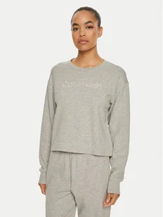 Calvin Klein Koszulka piżamowa Relaxed Crew Pullover QS7273E Szary Regular Fit - Piżamy damskie - miniaturka - grafika 1