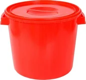 Pojemniki przemysłowe - Artech Okrągły pojemnik plastikowy z pokrywą 30l czerwony - miniaturka - grafika 1