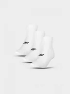 Skarpetki damskie - Damskie skarpety basic (3-pack) 4F 4FRAW24USOCF368 - białe - miniaturka - grafika 1