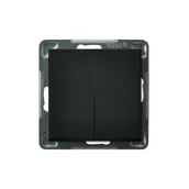 Wyłączniki światła i elektryczne - LEDart wiecznikowy podwójny, Ospel SONATA ŁP-2R/m/33, bez ramki, kolor czarny metalik - miniaturka - grafika 1