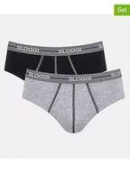 Majtki męskie - Sloggi Slipy (2 pary) "Start" w kolorze czarno-szarym - miniaturka - grafika 1
