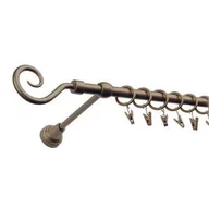 Karnisze - Karnisz pojedynczy motyw kuty Ø16, 200 cm stare złoto hak - miniaturka - grafika 1