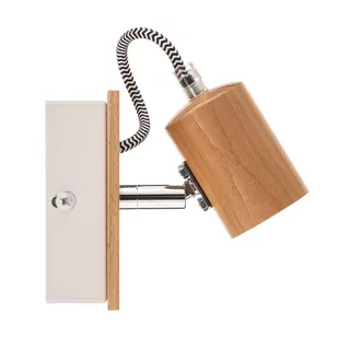 Lampa ścienna Loki, 1 oprawa, drewno jasne/białe - Lampy ścienne - miniaturka - grafika 3