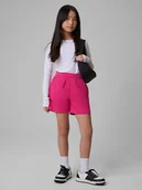 Spodnie i spodenki dla dziewczynek - 4F Spodenki dresowe dziewczęce - różowe 164 (13-14 lat) - miniaturka - grafika 1