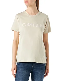 Calvin Klein Core Logo Koszulka damska, Bleached Stone, XS - Koszulki i topy damskie - miniaturka - grafika 1