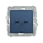 Wyłączniki światła i elektryczne - Wyłącznik podwójny dźwigniowy Karlik MINI - navy blue - miniaturka - grafika 1