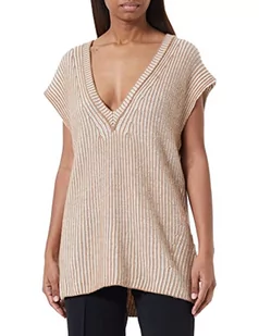 Sisley Kurtka damska S/L V Neck Sweater 117GL400D, beżowa 905, XS - Kurtki damskie - miniaturka - grafika 1