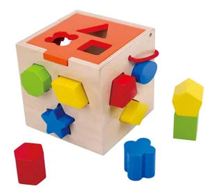 Tooky Toy Drewniany Sorter Kształtów Kostka Edukac - Sortery dla dzieci - miniaturka - grafika 1