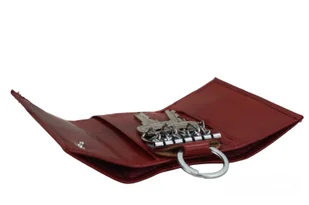 Etui skórzane na klucze / portfel - Czerwone - Etui na klucze - miniaturka - grafika 7