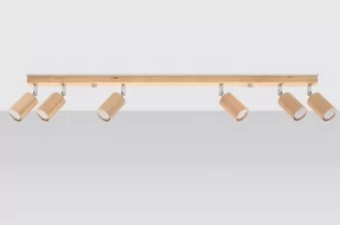 Sollux Lighting Plafon BERG 6 naturalne drewno - Lampy sufitowe - miniaturka - grafika 1