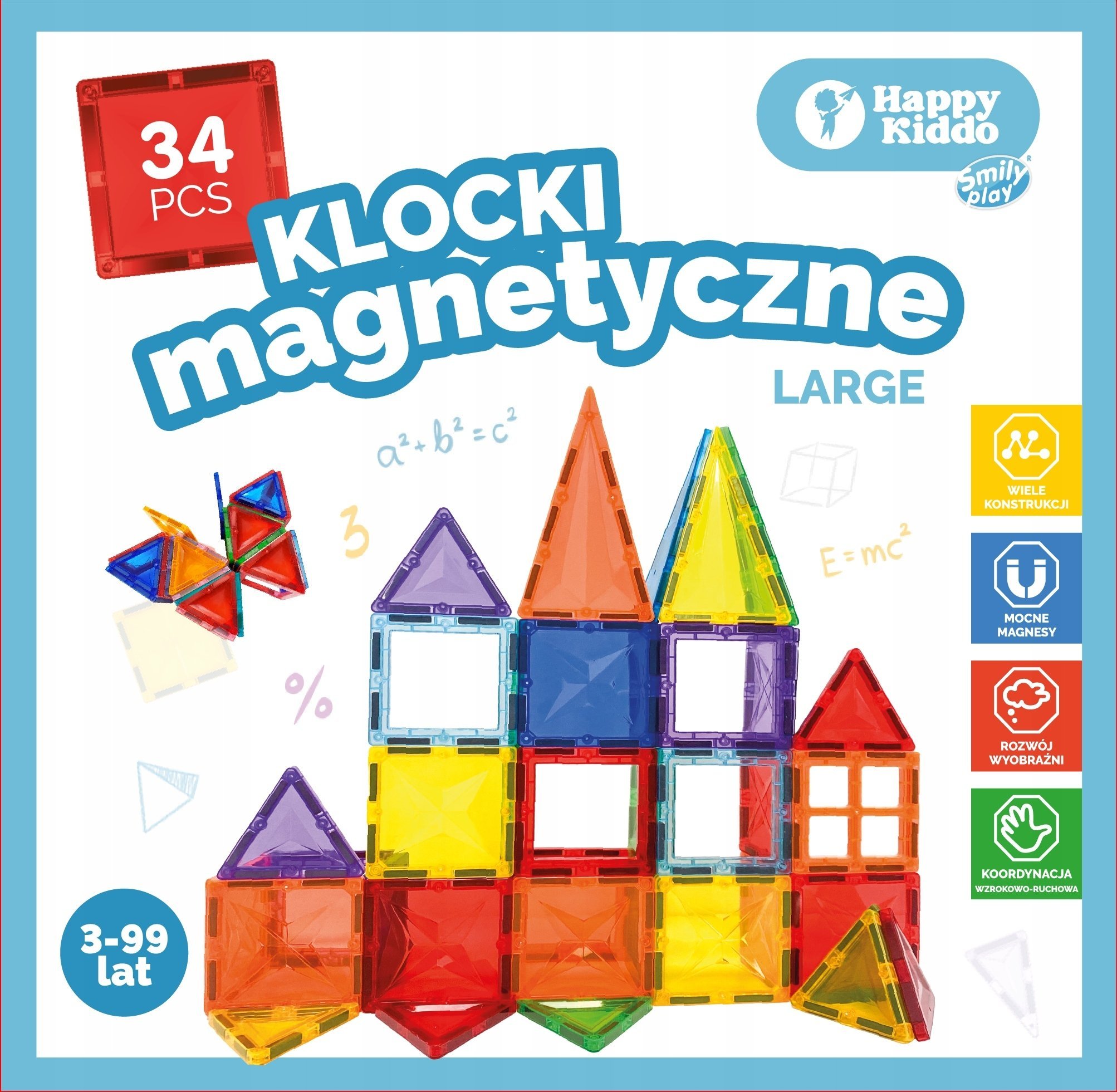 Smily Play Klocki magnetyczne 34el SmilyPlay SP85381 53815