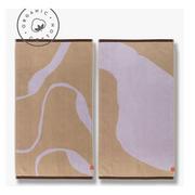 Ręczniki - Lawendowo-jasnobrązowe ręczniki z bawełny organicznej zestaw 2 szt. 50x90 cm Nova Arte – Mette Ditmer Denmark - miniaturka - grafika 1