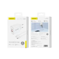 Ładowarki do telefonów - FONENG ładowarka sieciowa EU52 PD 30W 1xUSB-C + 1xUSB QC3.0 + kabel USB-C - Lightning Biały - miniaturka - grafika 1