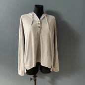 Bluzy damskie - Leezepro Damska Bluza z Długim Rękawem - Szara, Rozmiar XL - miniaturka - grafika 1