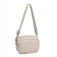 Torebki damskie - Modna Dwukomorowa Beżowa Torebka Luigisanto Listonoszka Zgrabna Skóra Eko - miniaturka - grafika 1