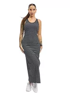 Sukienki - Urban Classics Sukienka damska Long Racer Back Dress, letnia sukienka dla kobiet w wielu kolorach, rozmiary XS - 5XL, czarny/biały, XS - miniaturka - grafika 1