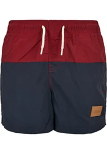 Urban Classics Boy's Boys Block Swim szorty kąpielowe, granatowe/burgundy, 158/164 - Spodenki damskie - miniaturka - grafika 1