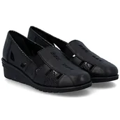 Mokasyny damskie - Mokasyny damskie z wycięciami Rieker L5358-00 BLACK R.36 - miniaturka - grafika 1