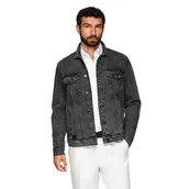 Kurtki męskie - Męska kurtka jeansowa katana z washem - czarna V3 OM-JADJ-0219 rozmiar XXL - miniaturka - grafika 1