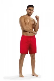 Kąpielówki męskie - Lorin F9563 Czerwone szorty plażowe - grafika 1