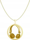Zawieszki - Radziszewska Jewellery Pozłacany Naszyjnik Słuchawki DJ GRAWER GRATIS - miniaturka - grafika 1