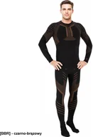 Koszulki sportowe męskie - Reis US-VERRAN - Bielizna termoaktywna męska zestaw koszulka długi rękaw kalesony dzianina: 60% nylon, 32% poliester, 8% - oliwkowy-czarny L-XL - miniaturka - grafika 1