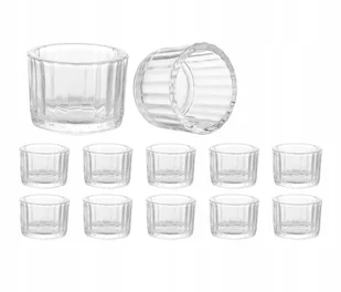 ŚWIECZNIKI SZKLANE ZESTAW 12 szt przezroczyste małe tealight stół wesele - Świeczniki - miniaturka - grafika 1