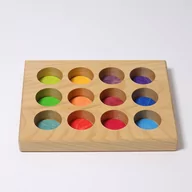 Tablice dla dzieci - Grimms Tęczowa Tablica Do Sortowania 0+ - Grimm's Zabawka drewniana - Montessori 10576_G - miniaturka - grafika 1