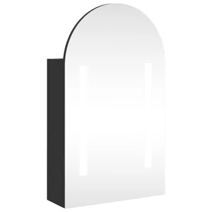 Szafka łazienkowa z lustrem i LED, łukowa, czarna, 42x13x70 cm Lumarko! - Toaletki - miniaturka - grafika 3