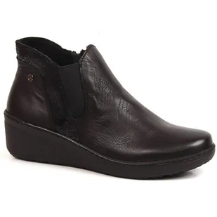 Komfortowe botki na koturnie ocieplane Helios W H596 czarne - Botki damskie - miniaturka - grafika 1