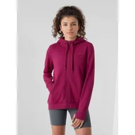 Bluzy sportowe damskie - Bluza Damska 4F Rozpinana Z Kapturem Fuksja SS23TSWSF373-53S - miniaturka - grafika 1
