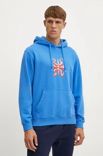 Quiksilver bluza Mercury Hoodie męska kolor niebieski z kapturem z nadrukiem AQYFT03399 - Bluzy męskie - miniaturka - grafika 1