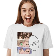 Koszulki i topy damskie - T-Shirt Koszulka Damska Bawełniana Biała XL Marzenie Anime Oczy Cute Wzory - miniaturka - grafika 1