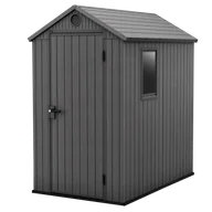 Altany ogrodowe - Keter Szopa ogrodowa Darwin, 4x6, szara, stylizowana na drewnianą - miniaturka - grafika 1