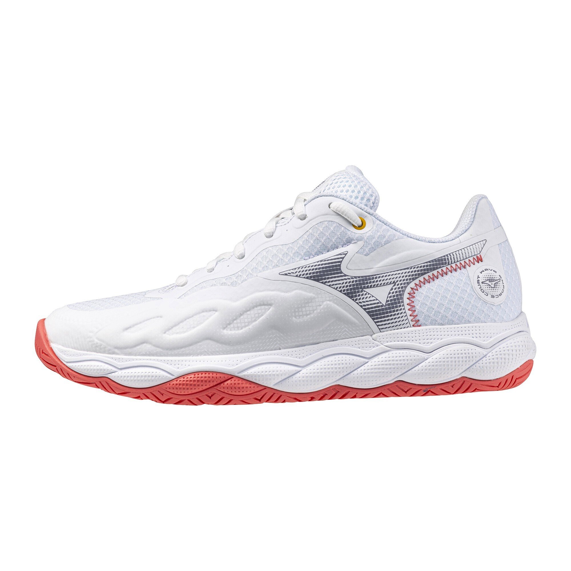 Damskie buty tenisowe Mizuno Wave Enforce Court AC W White/Blue Granite/Calypso Cor EUR 40