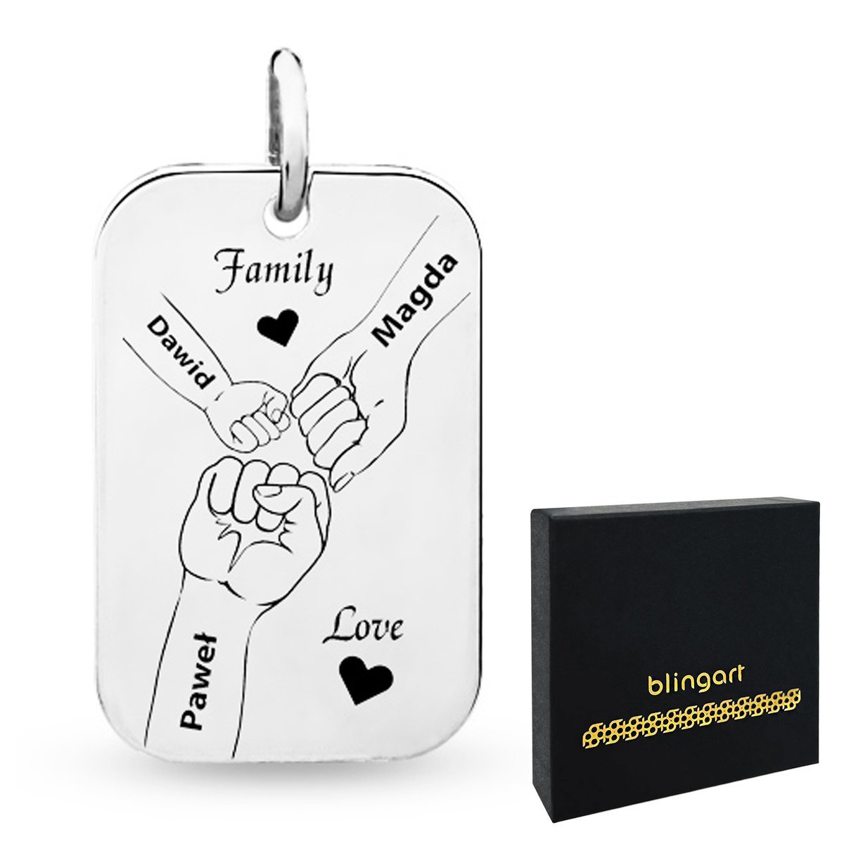 Srebrna zawieszka z GRAWEREM nieśmiertelnik SREBRO