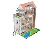 Domki dla lalek - PLAYTIVE PLAYTIVE Drewniany domek dla lalek z wyposażeniem 4055334267373 - miniaturka - grafika 1