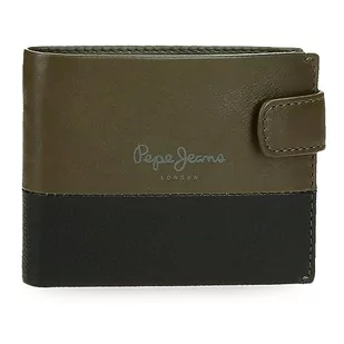Pepe Jeans Dual Portfel poziomy z zamknięciem zielonym 11x8,5x1 cms Skóra, Zielony, Talla única, Portfolio poziome z zamknięciem kliknięcia - Portfele - miniaturka - grafika 1