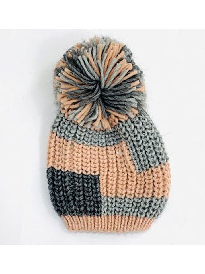 MILANO AMOUR Czapka w kolorze beżowo-szarym z dodatkiem wełny