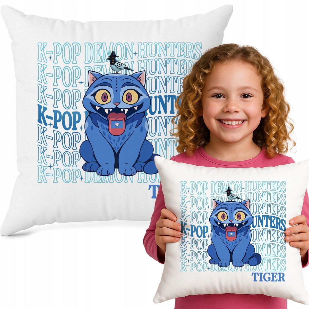 Poduszka Biała Ozdobna KPOP TIGER Bajka Do Przedszkola K-pop Muzyka Wzory
