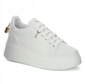 Półbuty damskie - BIAŁE PÓŁBUTY SNEAKERSY NA PLATFORMIE CARINII B9580 SKÓRA - miniaturka - grafika 1