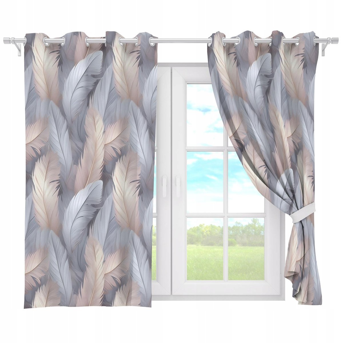 ZASŁONY GOTOWE NA PRZELOTKACH KRÓTKIE 140x160 ZASŁONA PRZELOTKI WZÓR 339